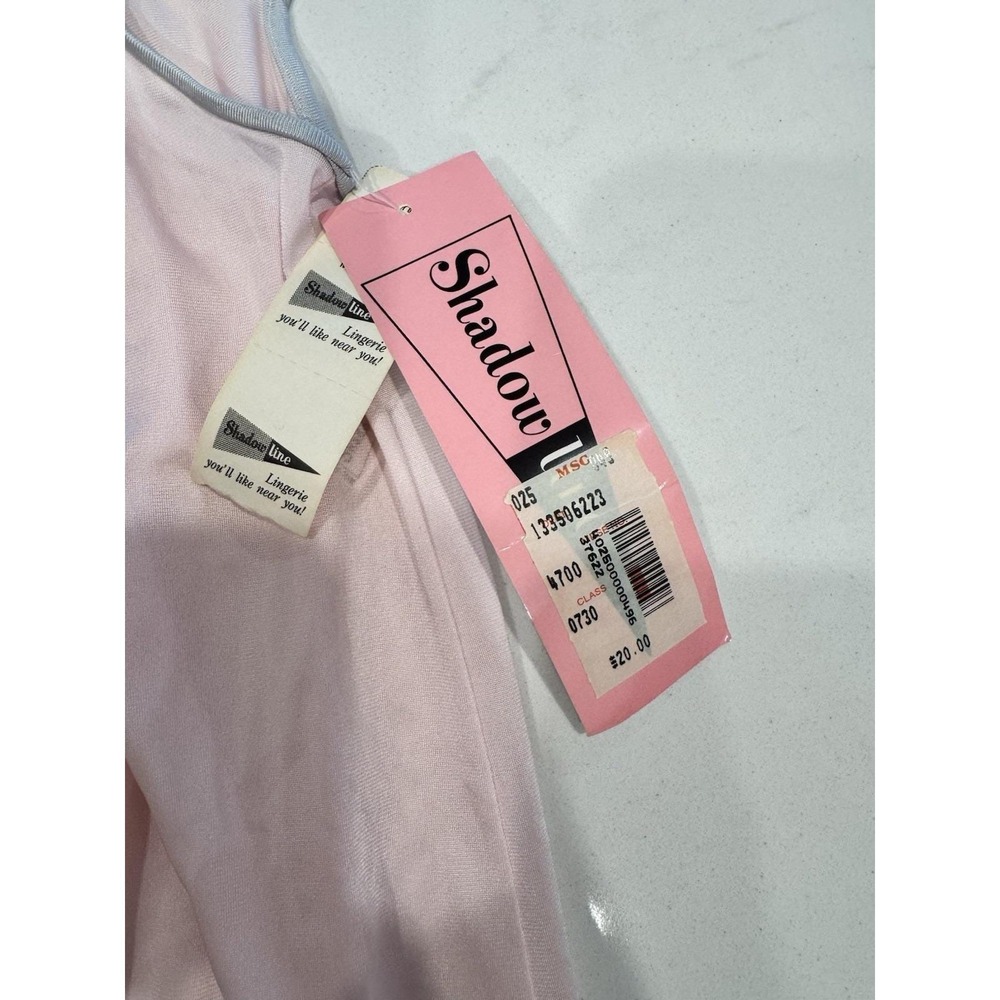 VTG Pink Nightgown Nightie Sz M USA Shadowline Nylon Cap Sleeve Embroidered - Picture 8 of 11